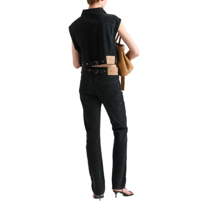PRADA Logo patch Tapered Jeans-2