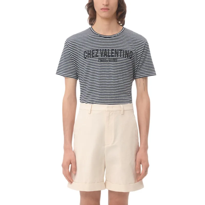 Valentino Striped Crewneck T Shirt-1