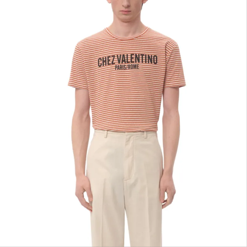 Valentino Striped Crewneck T Shirt-2