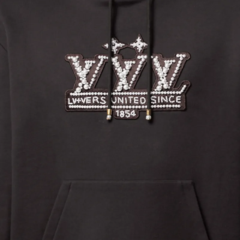 Lv Pearl Embellished Hoodie-5