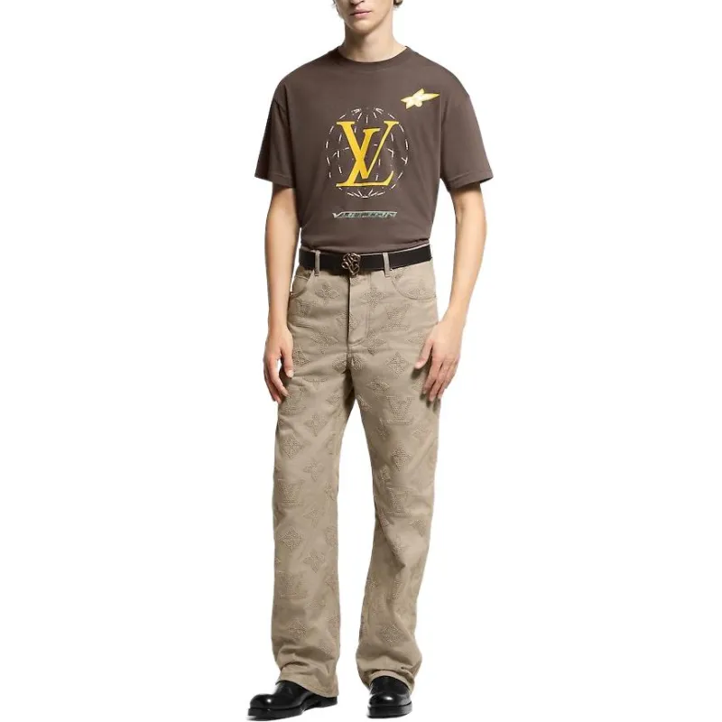 LOUIS VUITTON Washed Embellished Cotton T-Shirt-2