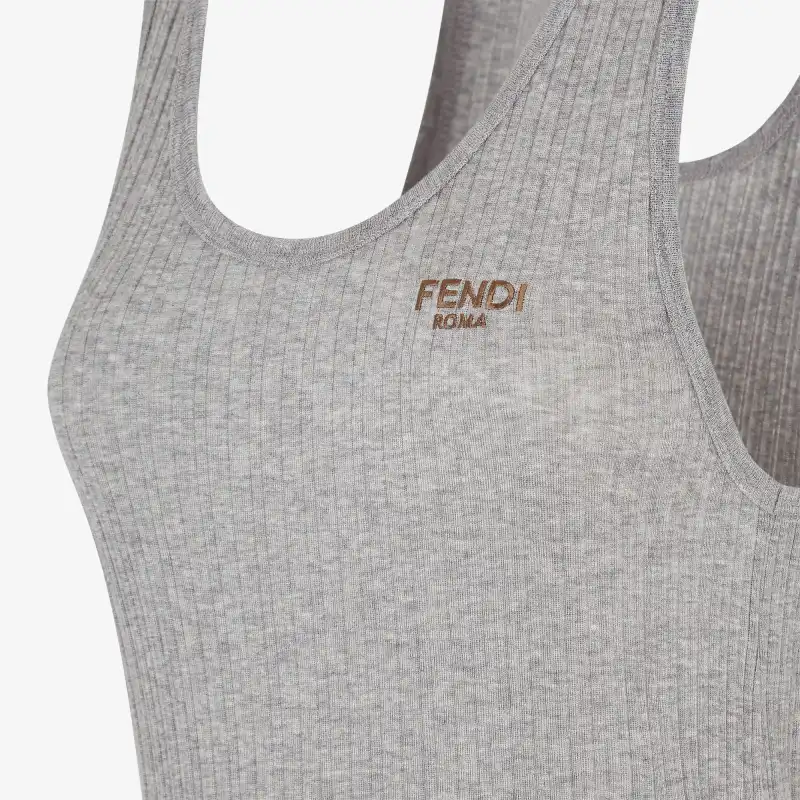 FENDI Logo Embroidered Sleeveless Top-3