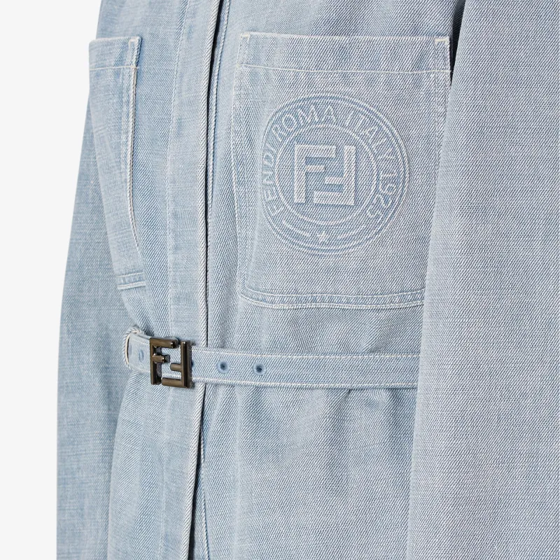FENDI Belted Waist Denim Jacket-3