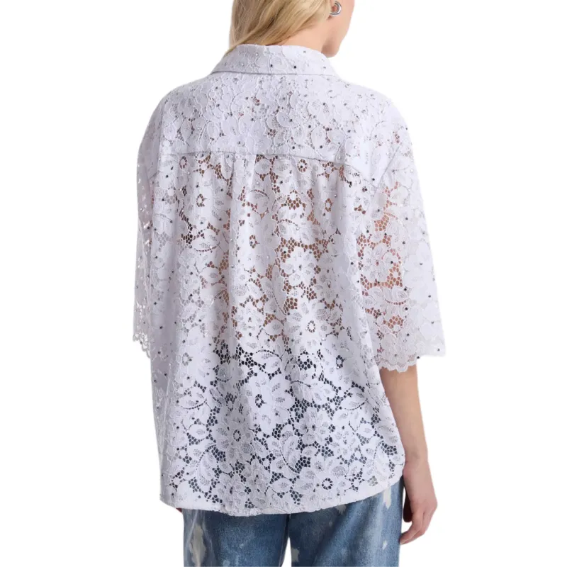 MICHAEL KORS Studded Lace Shirt-3