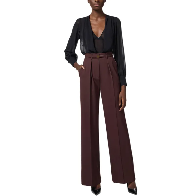 Elisabetta Franchi Contrast Topstitched Cool Trousers-2