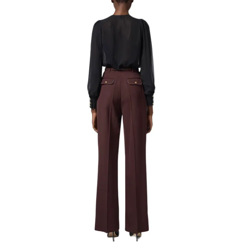 Elisabetta Franchi Contrast Topstitched Cool Trousers-4