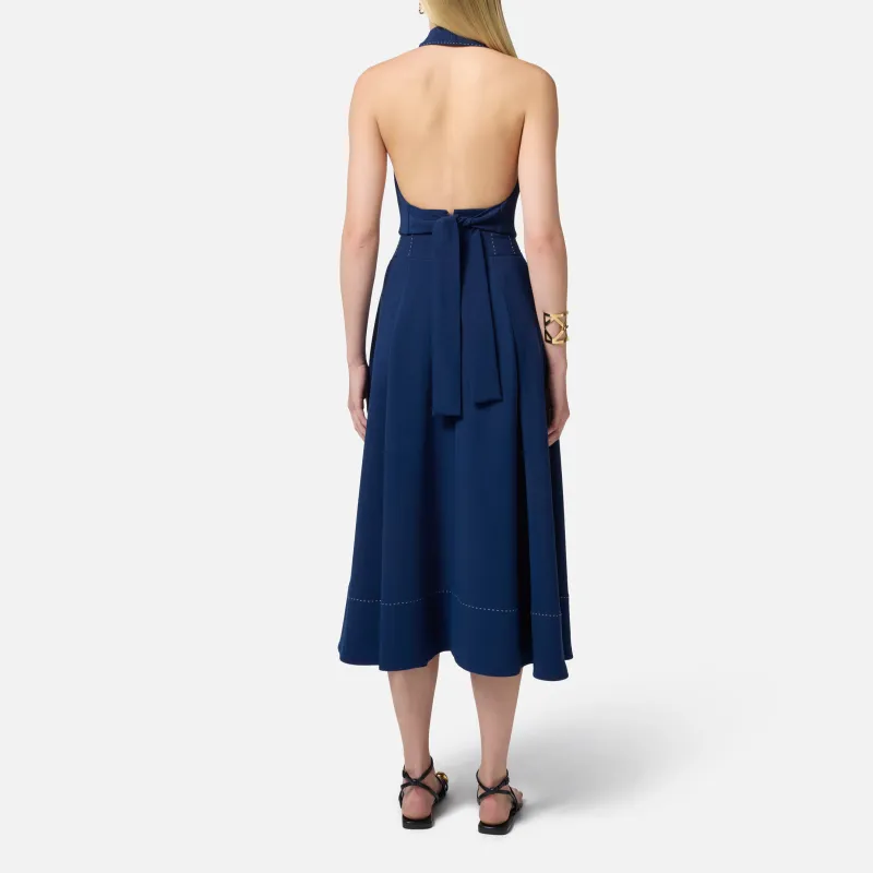 Elisabetta Franchi Contrast Topstitched Crêpe Waistcoat-2