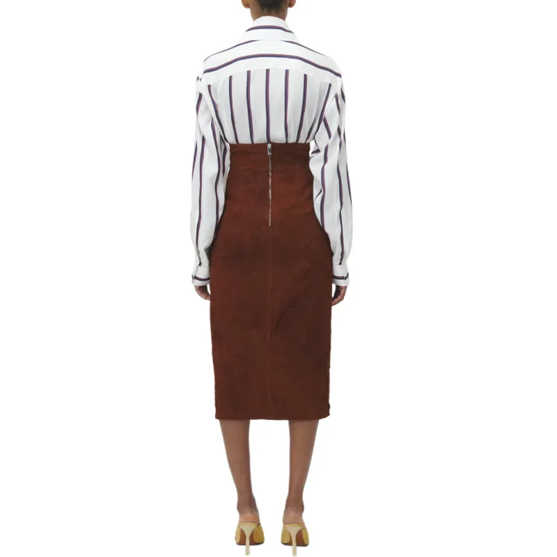 Alexander McQueen High Waist Front Slit Midi Skirt-2