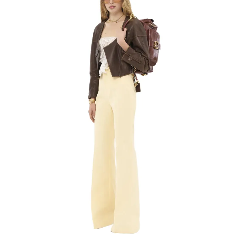 Chloe Leather Jacket Women's Brown-3