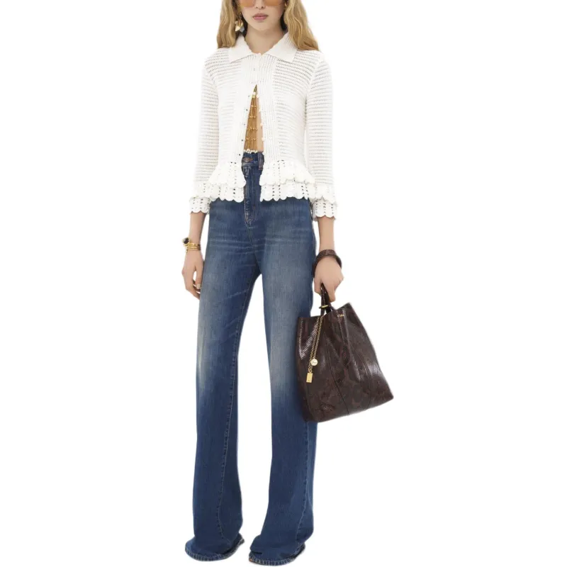 Chloé Ruffled hem Crochet Cardigan-1