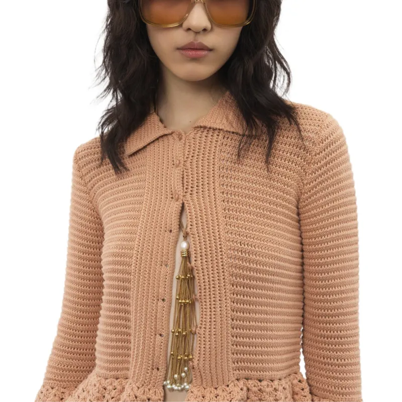 Chloé Crochet knit Cotton Cardigan-4