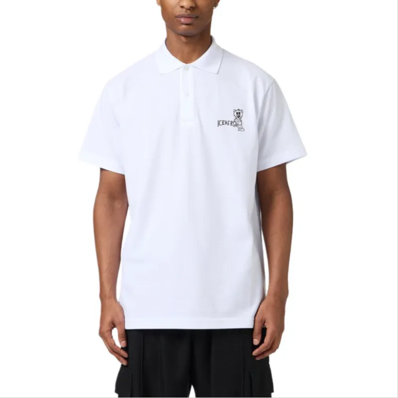 Iceberg Logo Printed Short Sleeved Polo Shirt-1