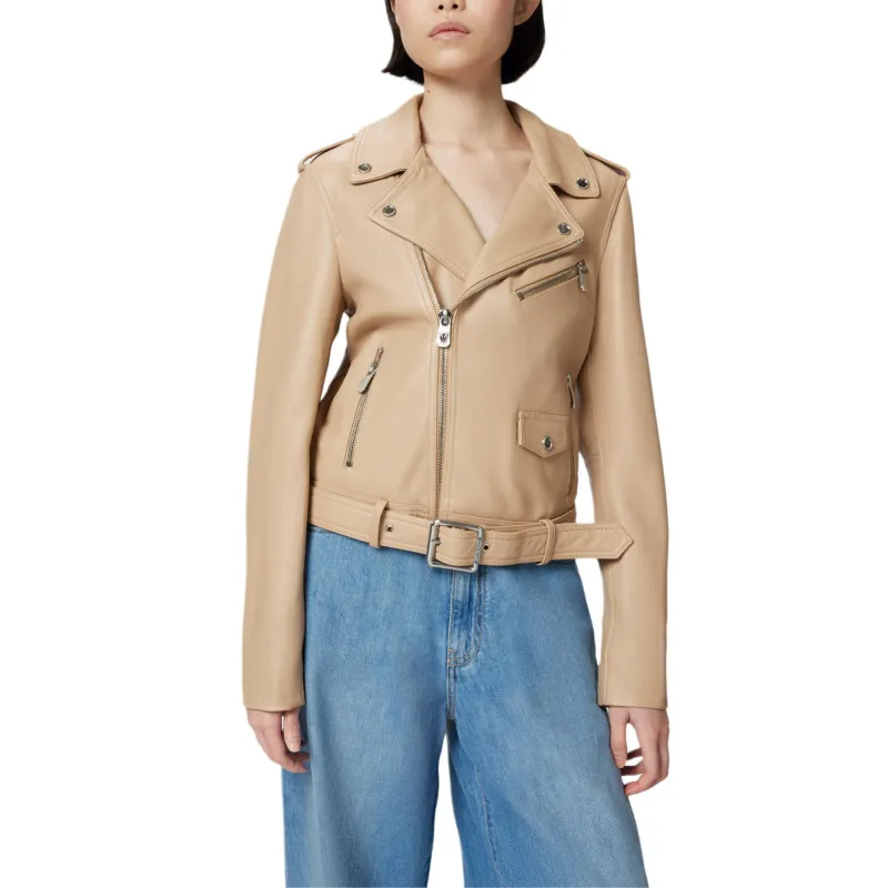 PINKO Zip Up Belted Biker Jacket-3