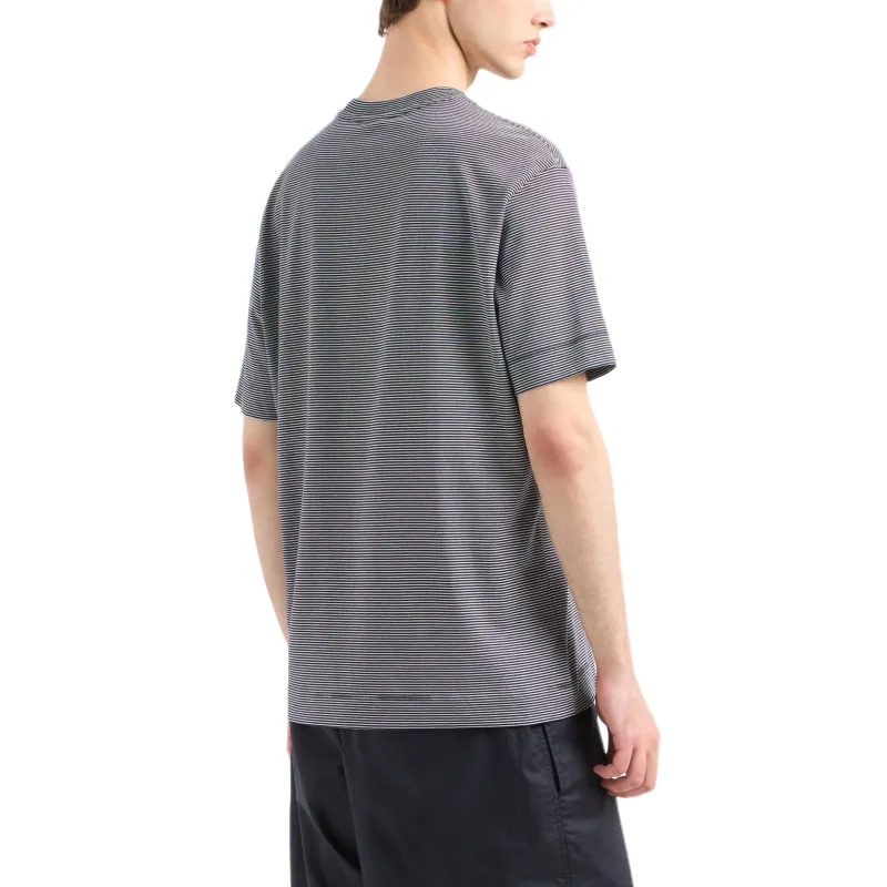 EMPORIO ARMANI Asv Milleraies Jersey T shirt With Seaside Embroidery-4