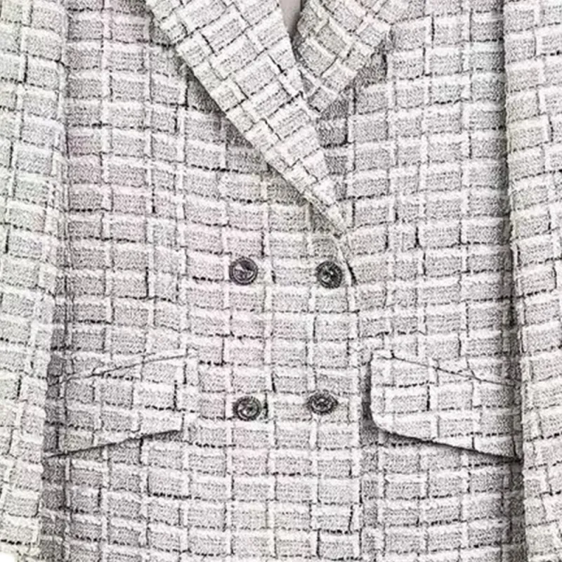 CHANEL Business Suit Coat Women's Light Gray-2