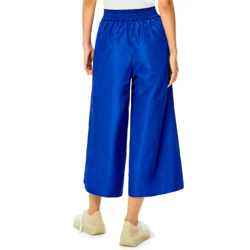 LOEWE Cropped Silk Tracksuit Trousers Blue Klein-3