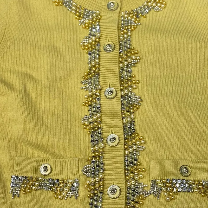 CHANEL Cashmere Sweater Women's Yellow-2