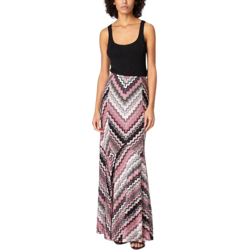 MISSONI Zigzag pattern Lamé Maxi Skirt-1