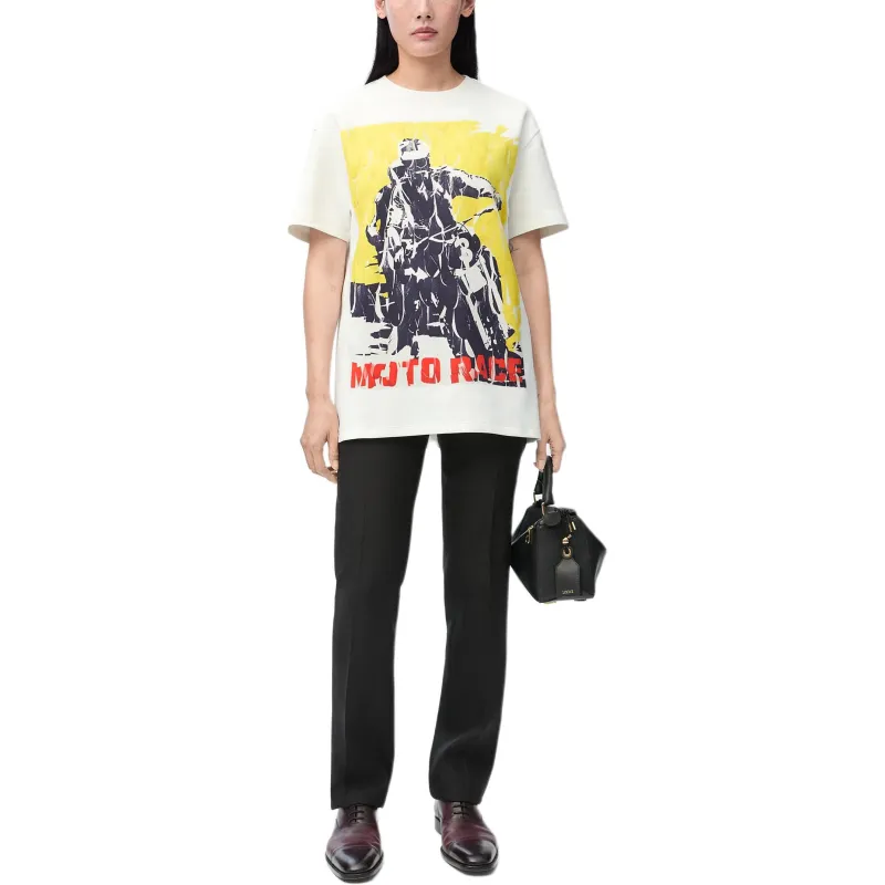 LOEWE Drop Shoulder Sleeve T Shirt Women's White-1