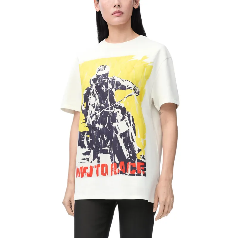 LOEWE Drop Shoulder Sleeve T Shirt Women's White-2