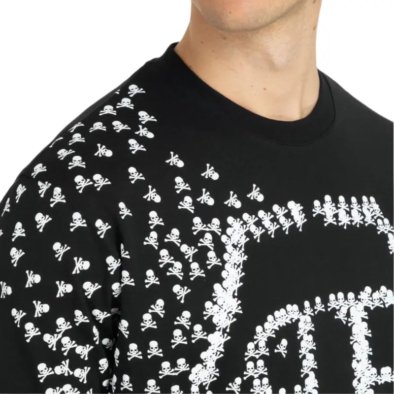 PHILIPP PLEIN Skull Bones Logo Printed Crewneck T-Shirt-4