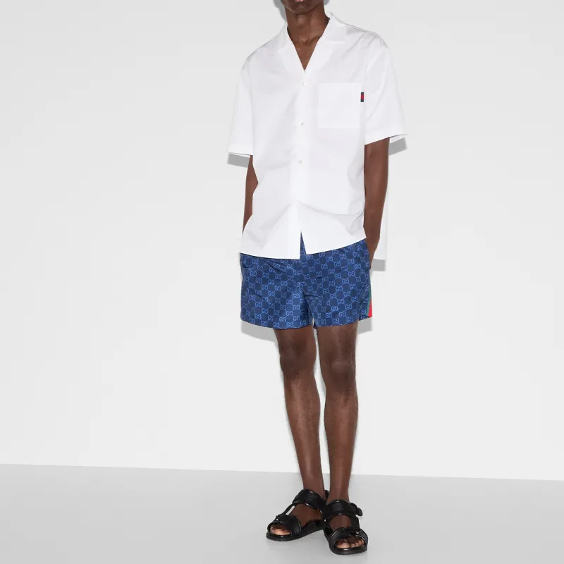 GUCCI Printed Poplin Swim Shorts-1