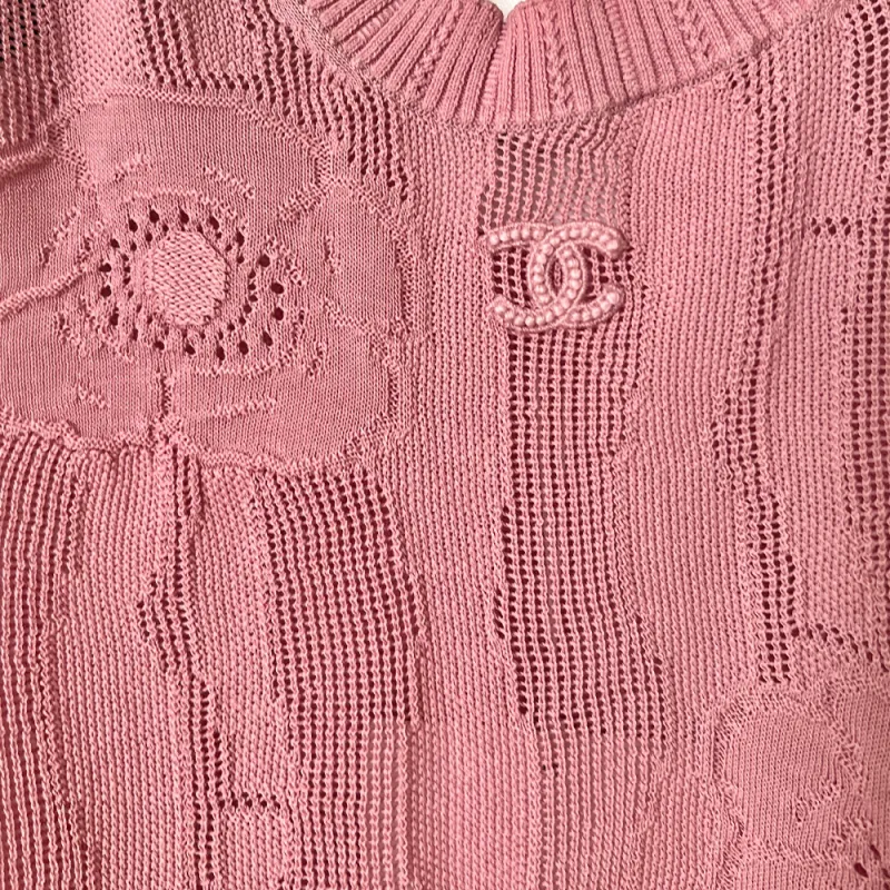 CHANEL SS23 Tank Top Women's Pink-2