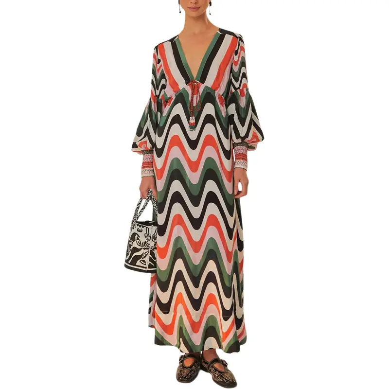 FARM RIO Long-Sleeved Dresses Women's Pink-4