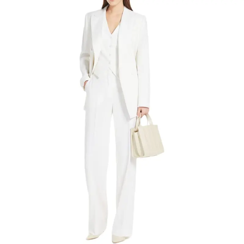 MaxMara Pepaia Collection Linen And Cotton Jumpsuit Vest Women's White-1