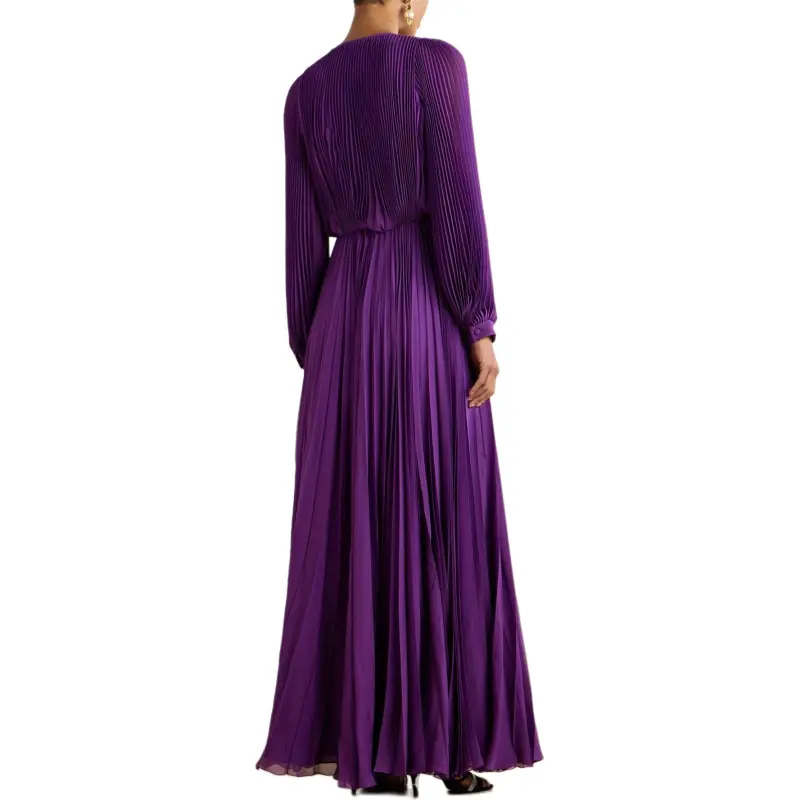 Valentino Long Sleeved Dress Women's Purple-2