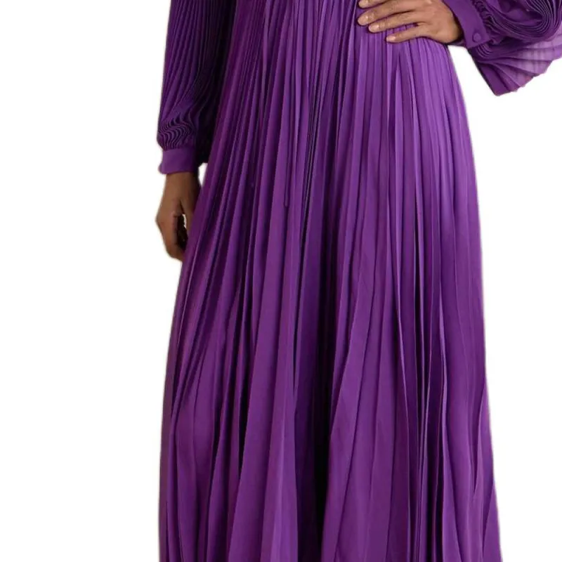 Valentino Long Sleeved Dress Women's Purple-4