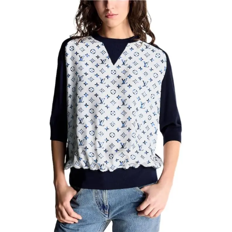 LOUIS VUITTON T Shirt Women's White Blue-2