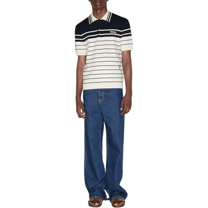 GUCCI FW25 Lido Collection Polo Shirt Men's White-1