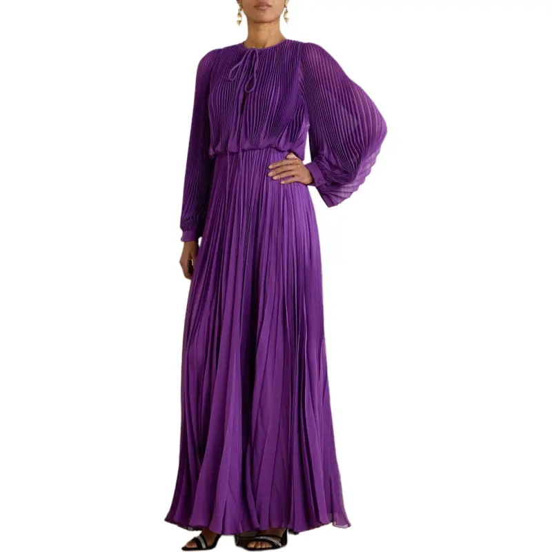Valentino Long Sleeved Dress Women's Purple-1