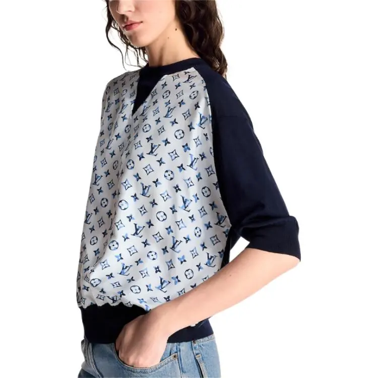 LOUIS VUITTON T Shirt Women's White Blue-4