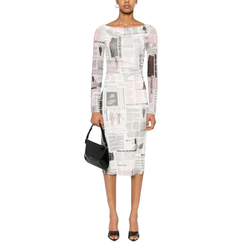 Patrizia Pepe News Paper print Midi Dress-2