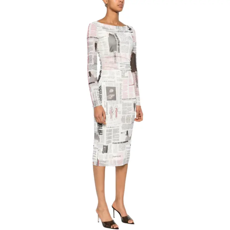 Patrizia Pepe News Paper print Midi Dress-4