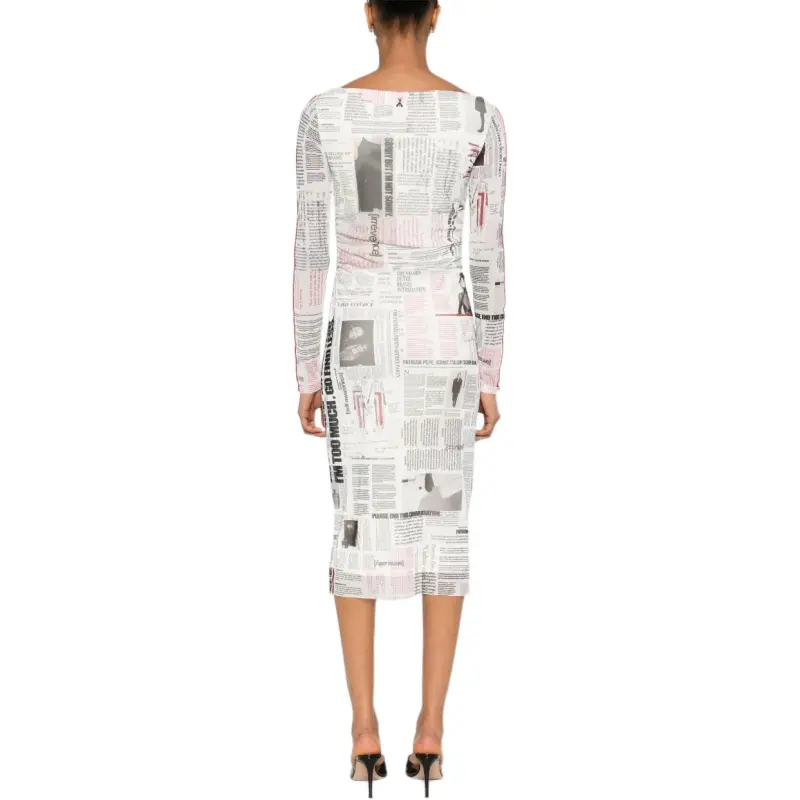 Patrizia Pepe News Paper print Midi Dress-3