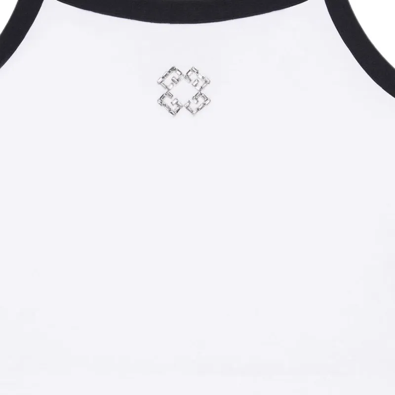 Givenchy Cropped Spaghetti Strap Tank Top 'White'-4