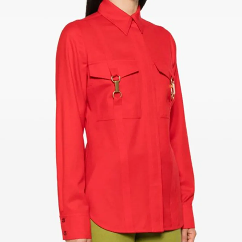 Stella McCartney Clasp embellished Wool Shirt-2