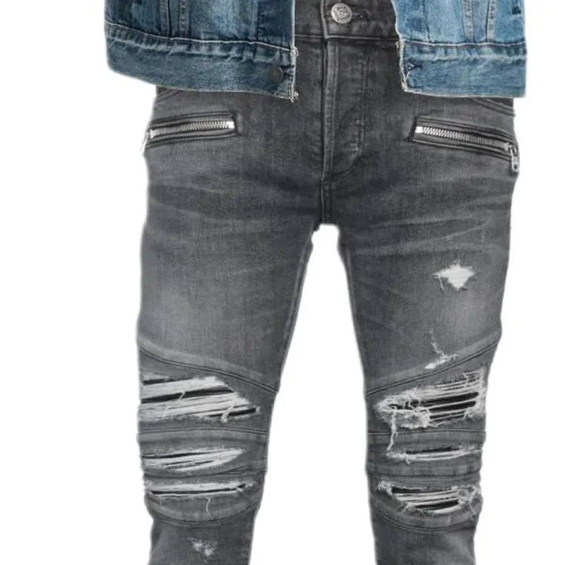 BALMAIN Distressed Skinny Jeans-5