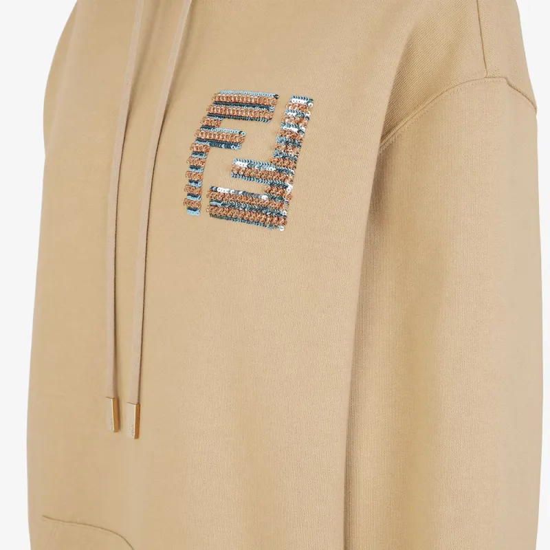 FENDI Ff Sequin Embellished Drawstring Hoodie-5
