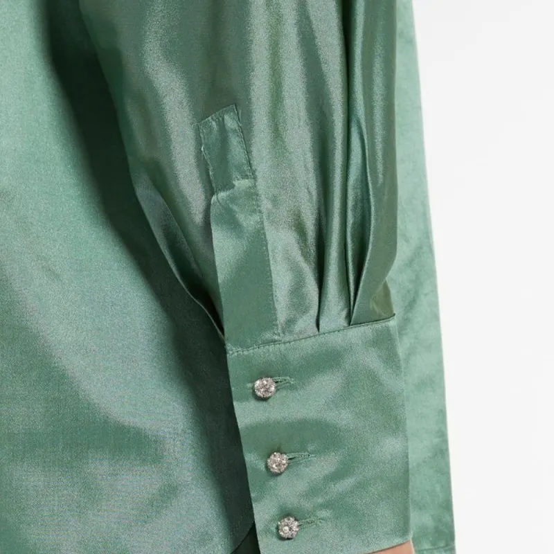 MaxMara Metallic-sheen Long-sleeve Shirt-2