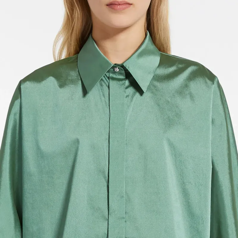 MaxMara Metallic-sheen Long-sleeve Shirt-1