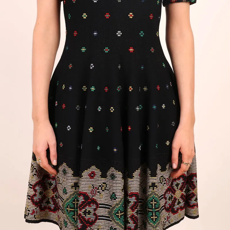 Alexander McQueen Short Sleeved Dress Women's Black-4