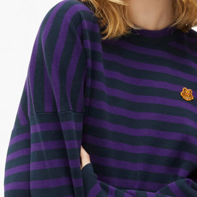 KENZO Logo Patch Striped Mini Dress-5