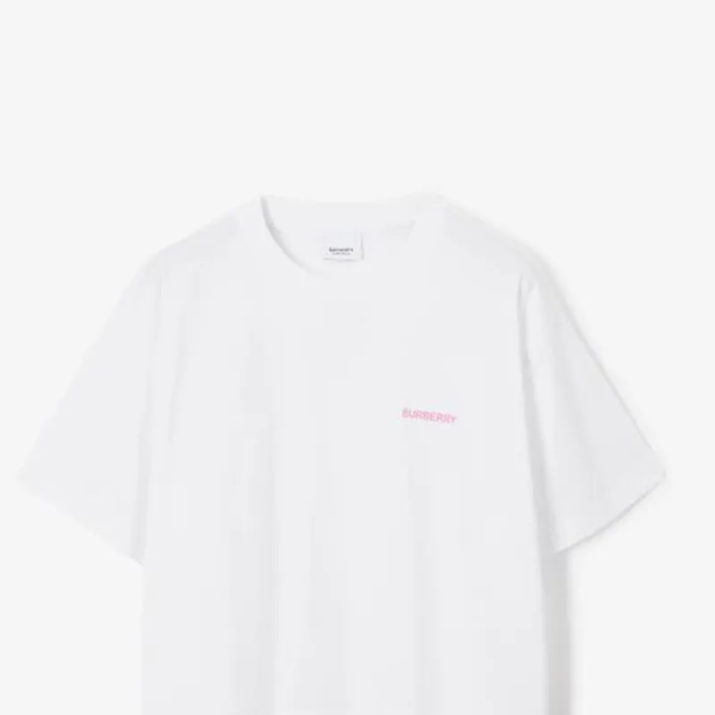 Burberry Logo Printed Crewneck Cropped T Shirt-5