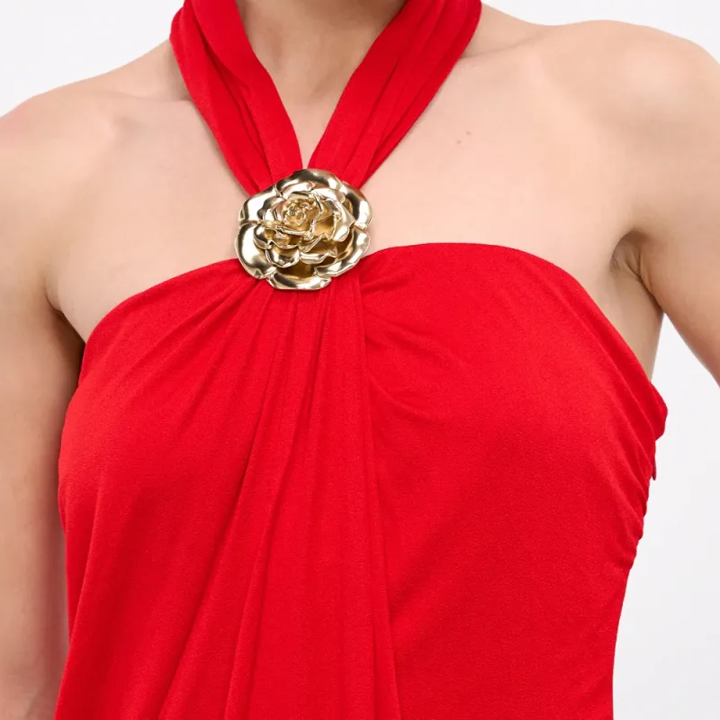 Blumarine Sleeveless Dress Women's Red-5