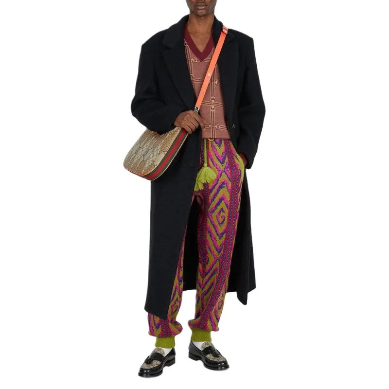 GUCCI G Rhombi Wool Knit Trouser-2