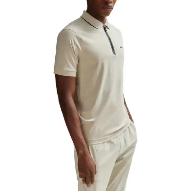 HUGO BOSS Zip Placket Stretch Slim Fit Polo Shirt-3